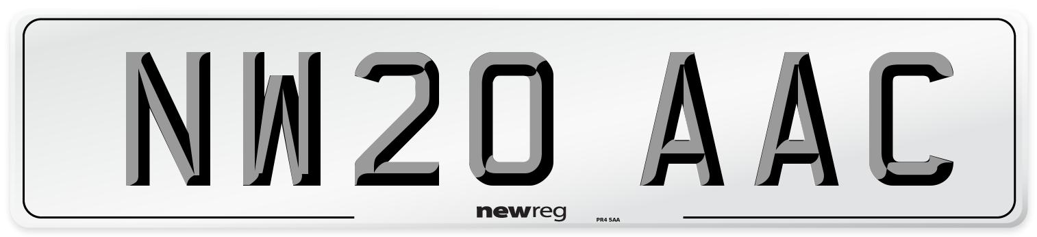 NW20 AAC Number Plate from New Reg